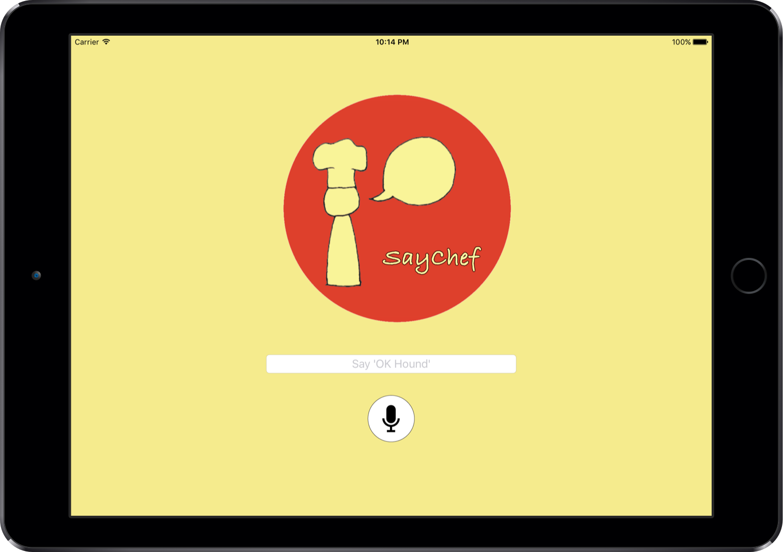Screenshot of the SayChef iOS app
