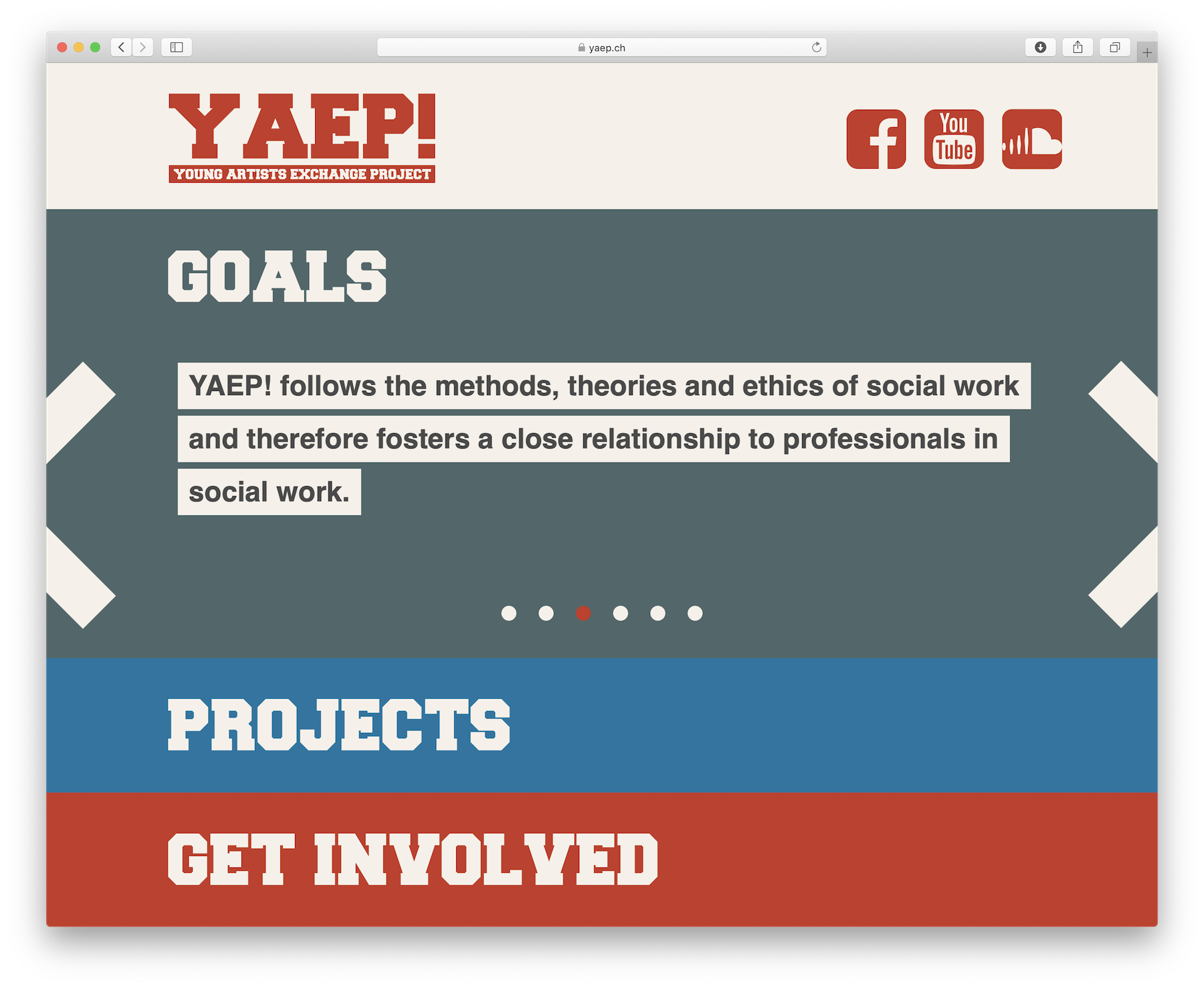 Screenshot of YAEP! website